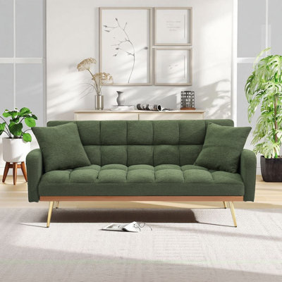 69''Modern Teddy Tufted Convertible Futon Sofa Bed