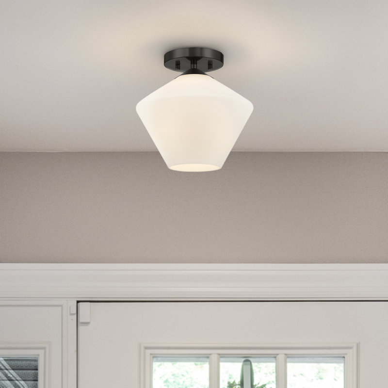 Hunter Celestial Valley 1 Light Flush Mount Ceiling Light Fixture, Matte Black