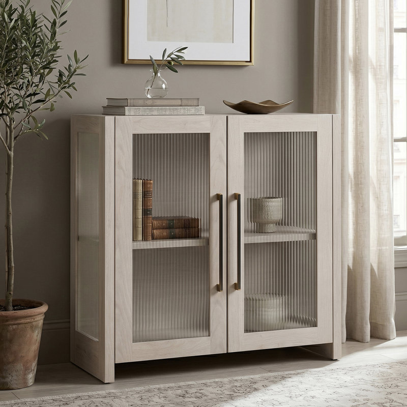 Clarkson 32" Wide Rectangular Accent Cabinet, Alder White