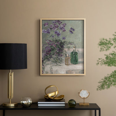 Reproduction florale vintage avec encadrement CCLxxiii - bois massif