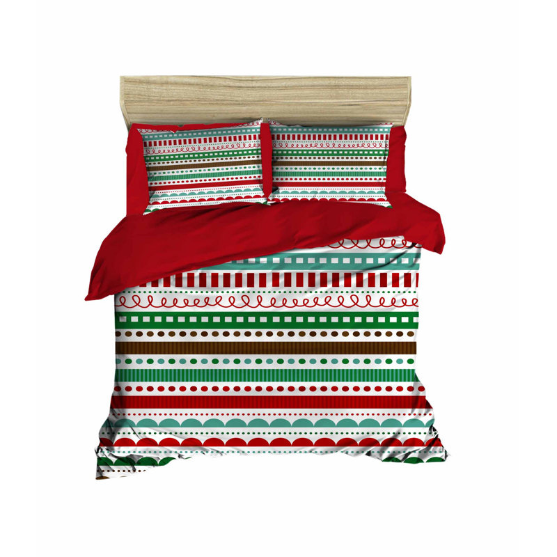 Bruton Polyester Striped Duvet Cover Set with Pillowcases Included