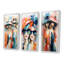 «Whimsical Fashion Gril», 3 pièces sur toile-947773454-947773449
