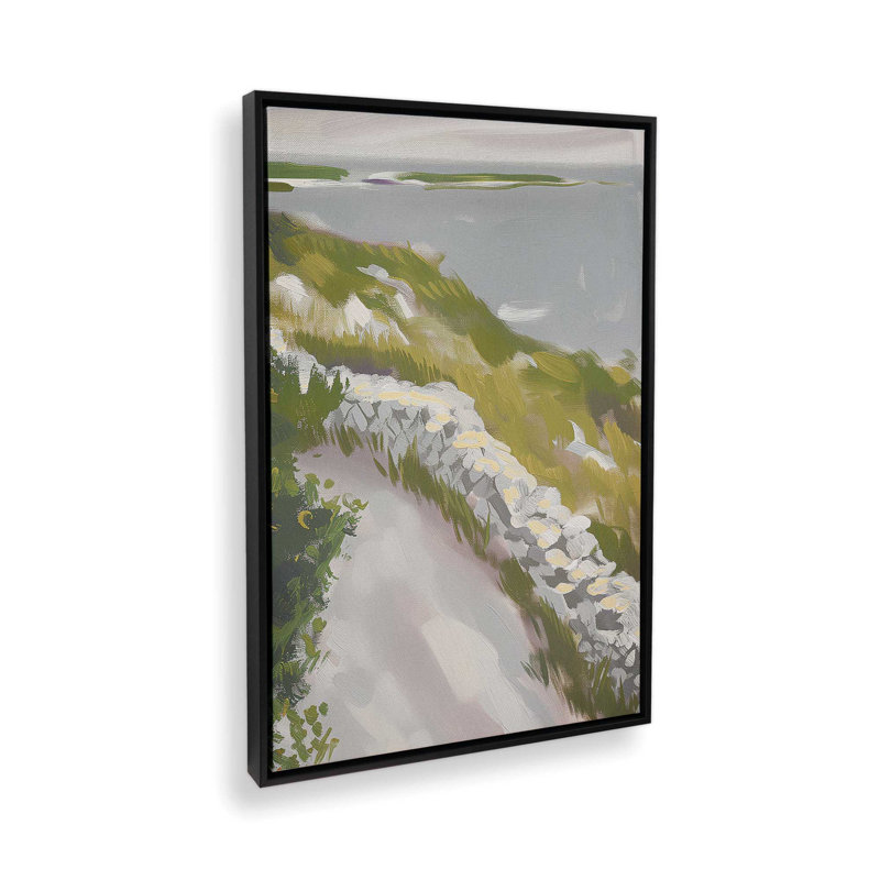 «Serene Pathway by the Sea II», reproduction sur toile, Cadre noir, H 24,75 po x l 36,75 po x P 1,75 po