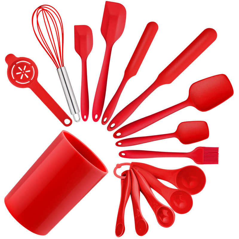Belfry Kitchen Whipton 15 Utensil Set, Red