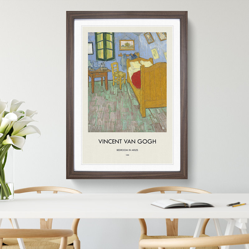 Bedroom in Arles by Vincent Van Gogh - Picture Frame Graphic Art, Walnut Framed, 65cm H x 48cm W x 2cm D