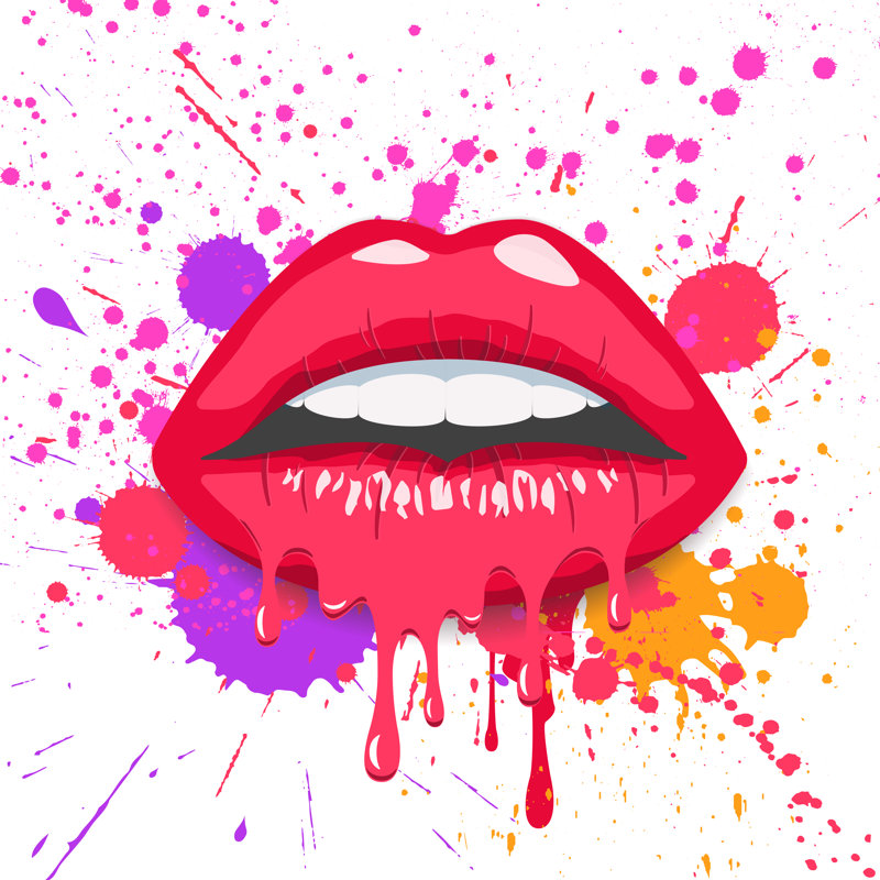 Lips 7 - Wrapped Canvas Print, 30cm H x 30cm W x 3.8cm D