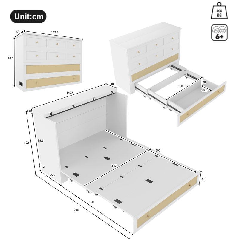 Bed, White