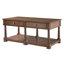 Table basse en bois Farmhouse avec deux tiroirs et tablette ouverte