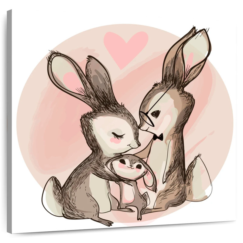 Ashelle Sweet Hare Family, H 10 po x l 10 po