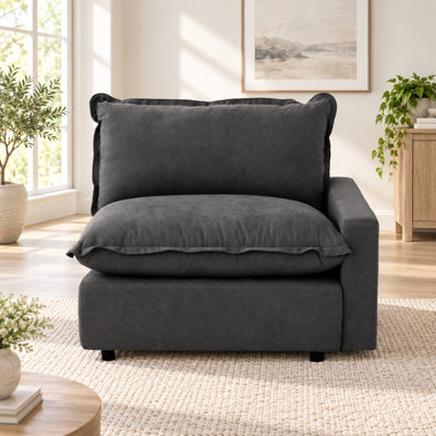 Chaise rembourrée en tissu de lin moderne à un bras