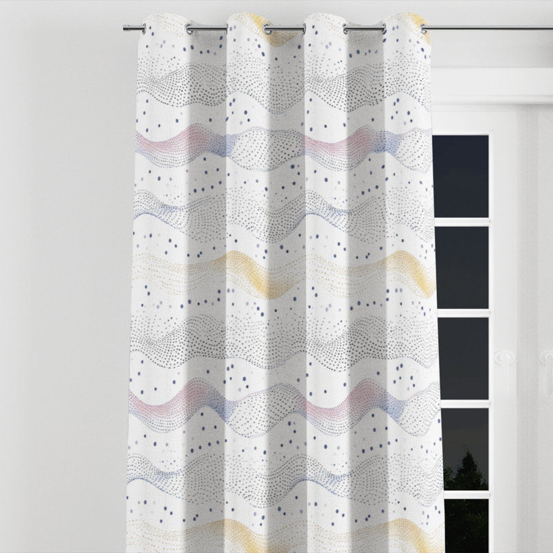 Rideaux à pois Dots, L 52 po x L 90 po, Œillets argentés