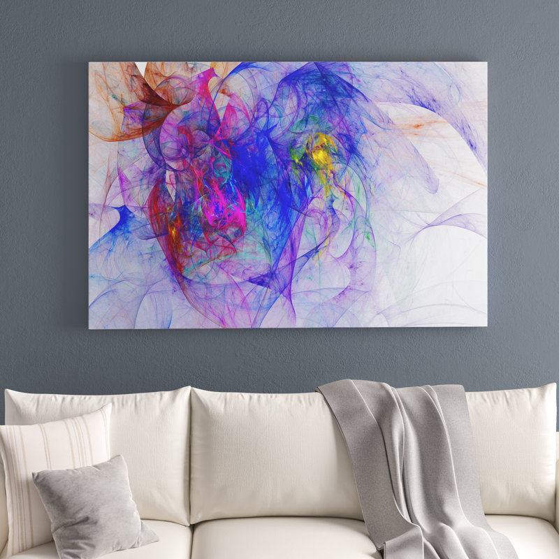 "Blue Mystic", impression psychédélique sur toile tendue, H 12 po x l 20 po x p 1 po