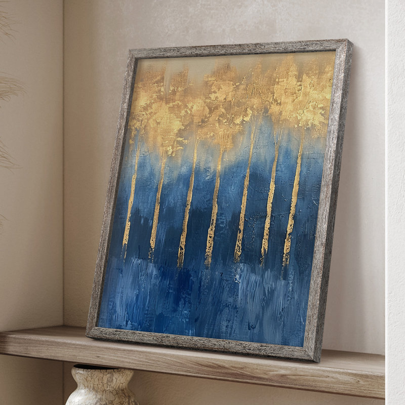 ABSTRACT Series V, reproduction encadrée - bois massif, H 30 po x l 24 po