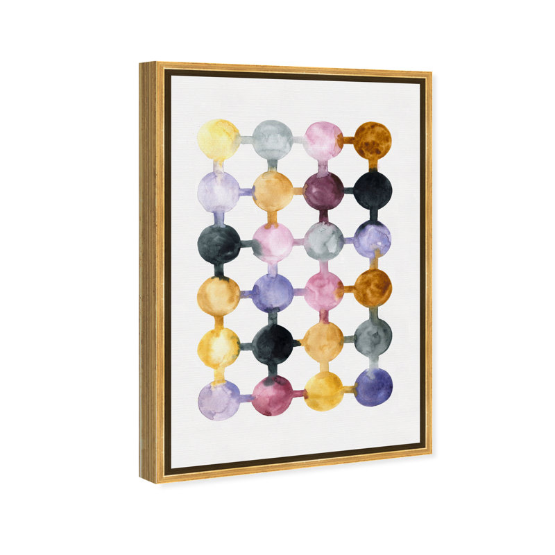 Impression abstraite de lavande matinale-impression d’art graphique, Encadrement doré, H 15 po x l 10 po x P 1,5 po