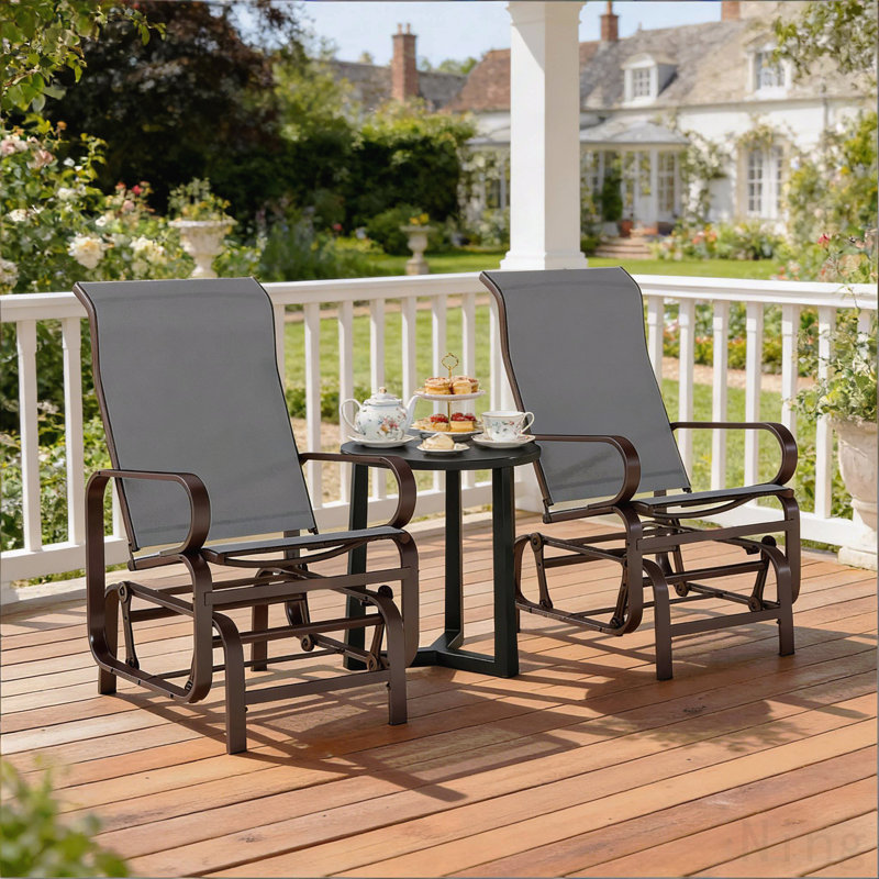 Ensemble de 2 chaises berçantes d'extérieur Cozy, Gris