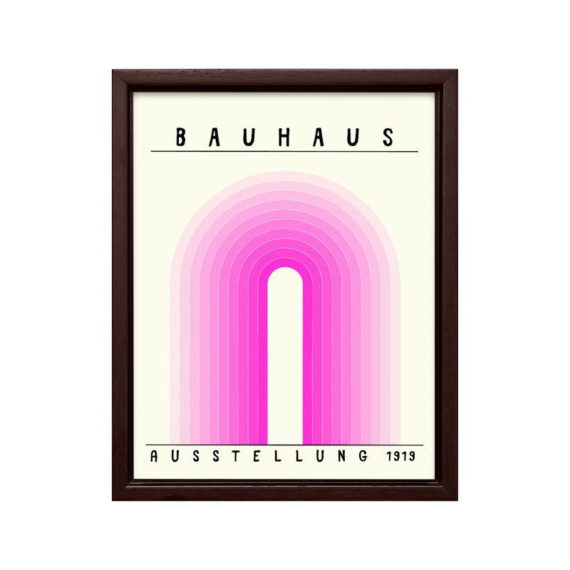 Rose Bauhaus Ausstellung 1919, Canevas, H 12 po x l 16 po, Encadrement brun