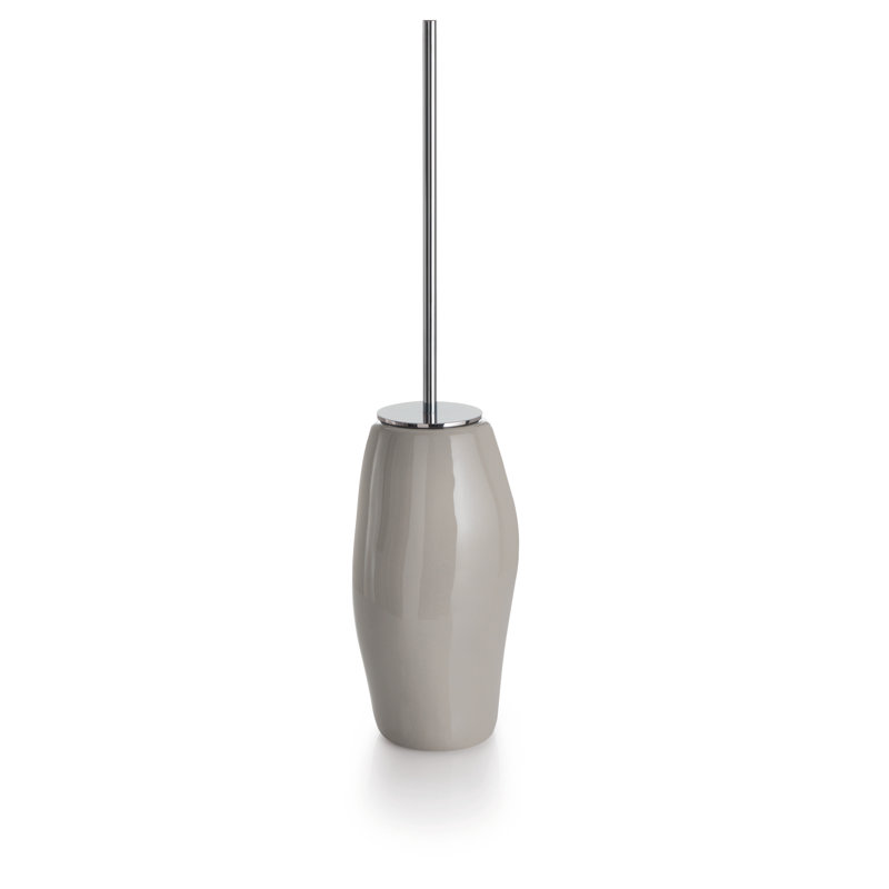 Bosa 15.6" Ceramic Toilet Brush and Holder in Gray