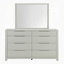 Commode large Geya, 8 tiroirs avec poignées en métal chromé, gris clair-134079201