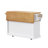 56 inch Kitchen Island with Rubber Wood Veneer Drop Leaf, Power Outlet, 4 Door Shelves, Embossed Vertical Stripe Rolling Kitchen Cart on 4 Wheels with 6 Deep Drawers for Kitchen, Dining Room-129163878
