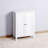 Bathroom Floor Storage Cabinet With Double Door Adjustable Shelf, White