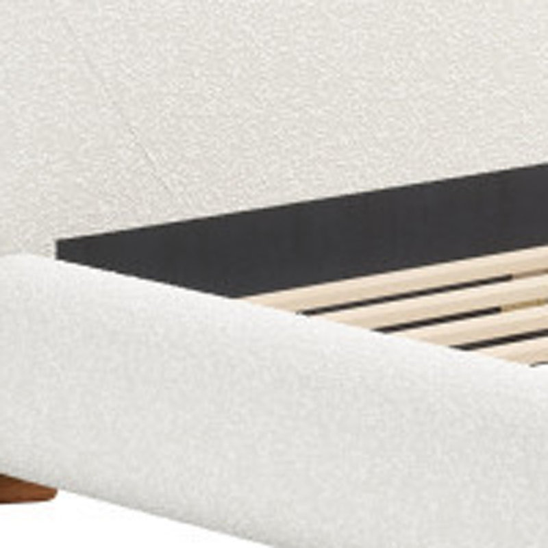 Structure de lit ivoire en bois massif et grand lit Boucle