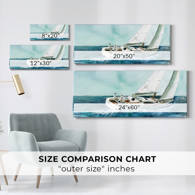 Delray Sail-Gallery Wrapped Canvas, H 20 po x l 50 po x P 1,5 po