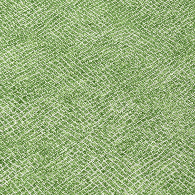 Green Rectangular Flat Woven Synthetic Washable Rug 3' x 5'