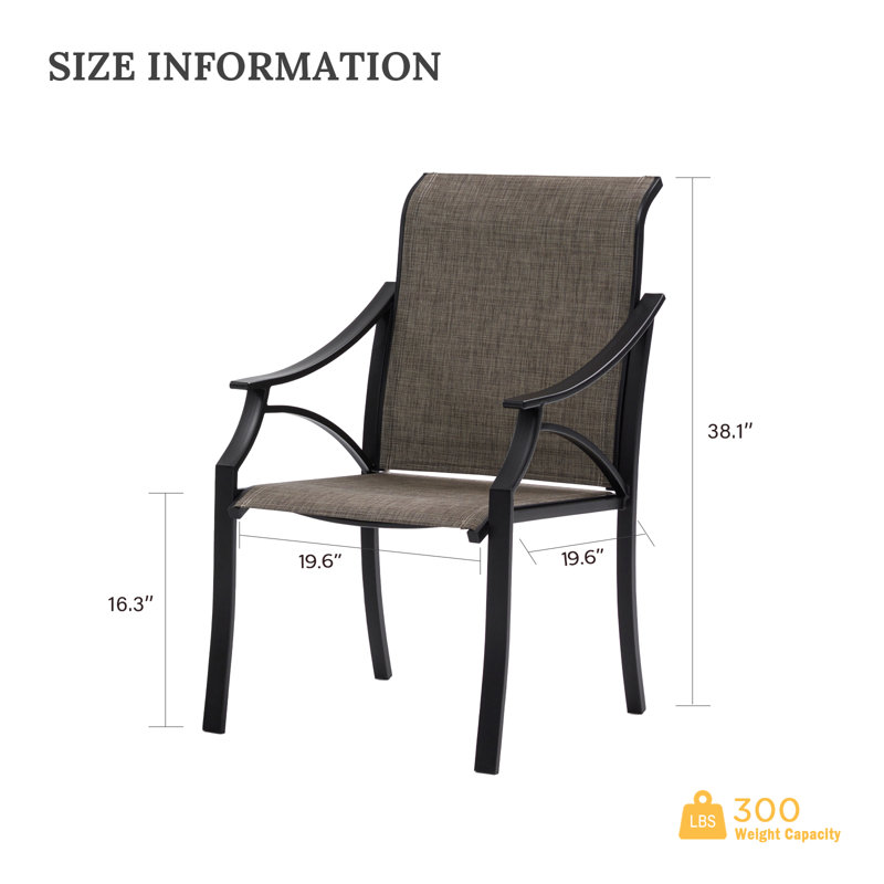 Chaise de patio Jaymir, Structure noire / siège brun