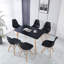 Table 115 x 75 x 75 cm - Composition, pieds en métal, idéal pour la salle à manger et le bureau, espace pour les pieds