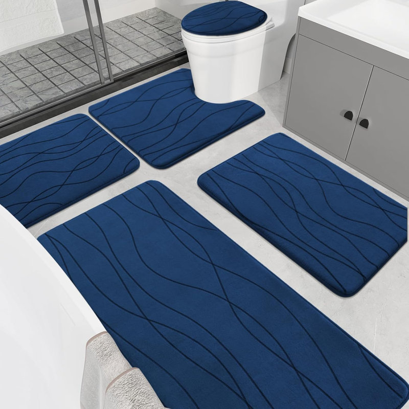 Ensemble de tapis de salle de bain en mousse viscoélastique 5 pièces
