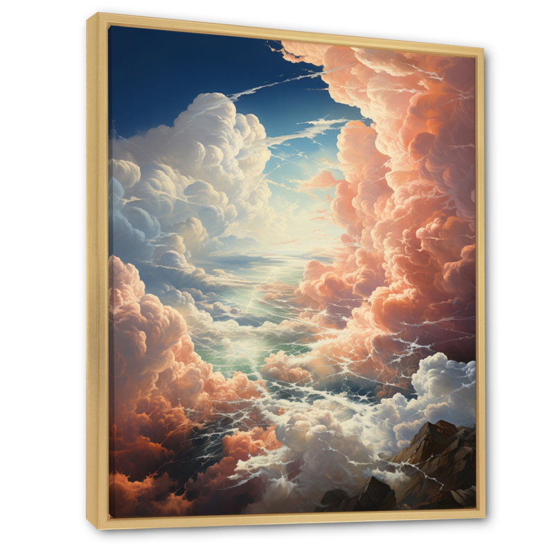 «Clouds Majestic Pillows», reproduction sur toile, Cadre naturel flottant, H 20 po x l 12 po x P 1 po