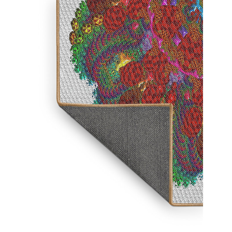 Laine tissée à la main et polyester gris/vert/jaune Tapis décoratif, Rectangle 8 pi x 10 pi