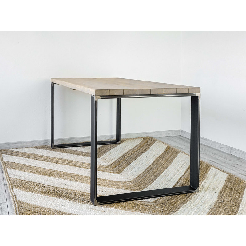 Payson Solid Wood Top Metal Base Writing Desk