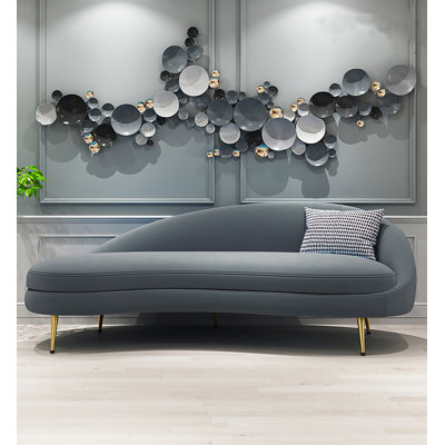 Chaise longue en velours de bois massif de style italien de luxe légère pour chambre à coucher et salon