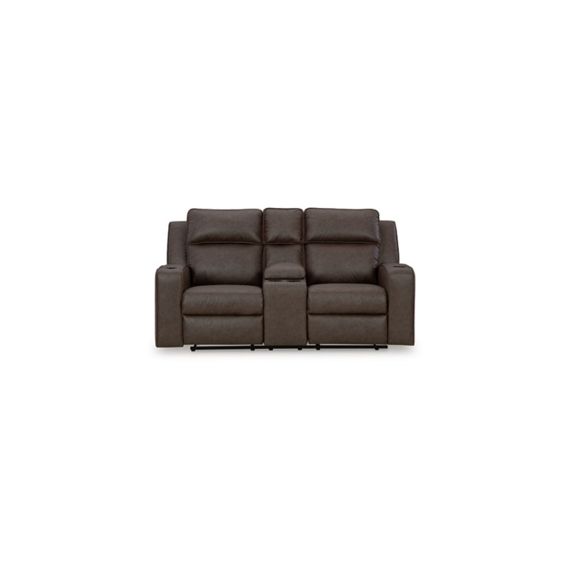 Diolinda Reclining Loveseat with Console, Brown