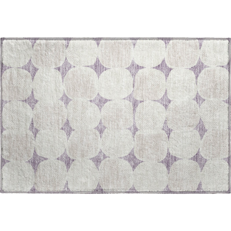 Premium Machine Washable Prisco Lavender Rug, Rectangle 1'8" x 2'6"
