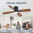 Abdullah 46" Modern Black Flush-Mount Ceiling Fan with Light & Remote/App Control for Bedroom & Living Room-980031878-980031879