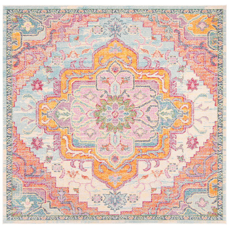 Gonzalez Crystal Performance Oriental Rug, Square 8'
