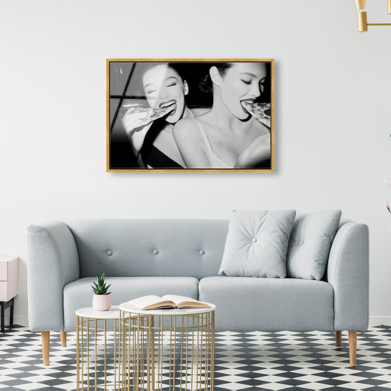 Midnight Mozzarella Print by Oliver Gal, 11"H x 16"W, Gold Floater Frame