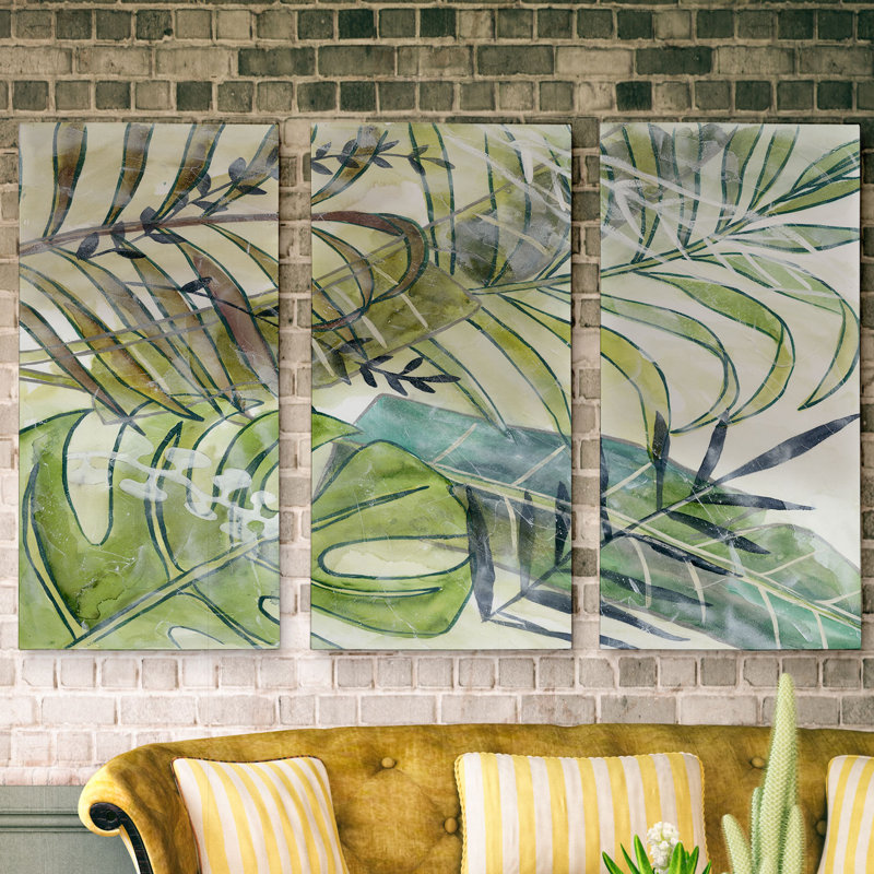 « palms », reproduction d’art à multiples couches de qualité supérieure sur toile, H 24 po x l 36 po x P 1,5 po
