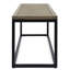 Élégant banc de siège d'extérieur en bois et en fer, gris noir, P 15,9 po x l 54,71 po, H 19,50 po, finition de repos moderne, fer noir