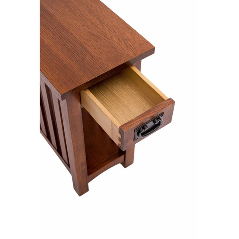 Shabbona Solid Wood End Table with Storage, Cherry