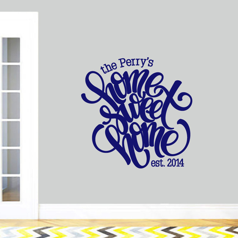 Adhésif décoratif « Home Sweet Home », Bleu marine, Oui