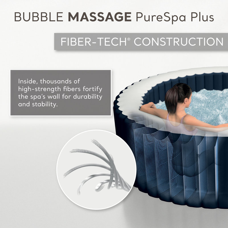 Intex PureSpa Plus 6-Person Round Inflatable Hot Tub with LED Lights