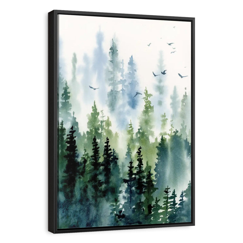 Treeline, 9 po x 13 po, Cadre flottant noir