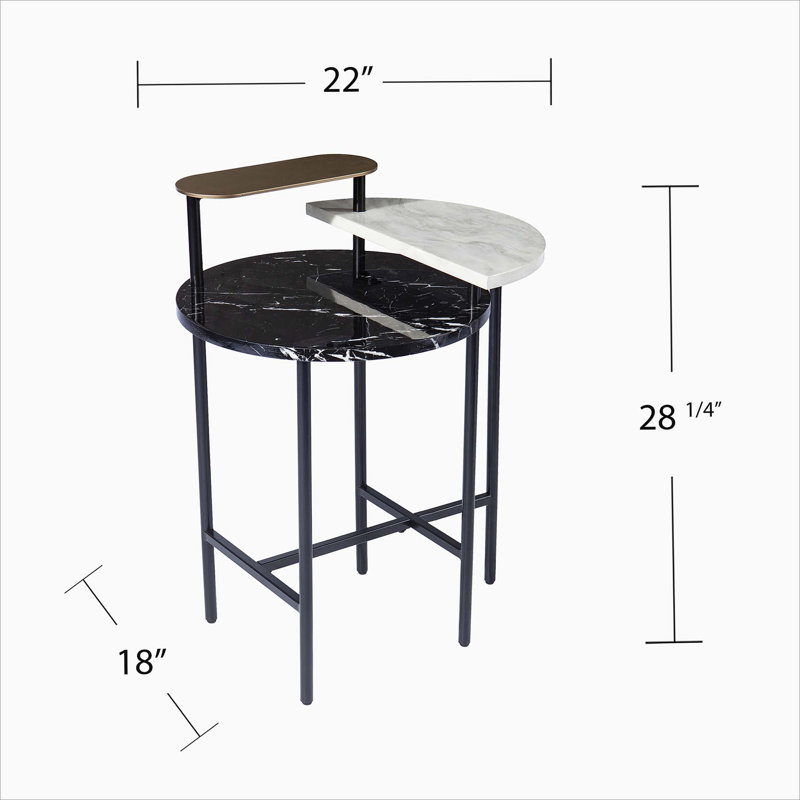 Arcklid Faux Marble End Table w/ Storage