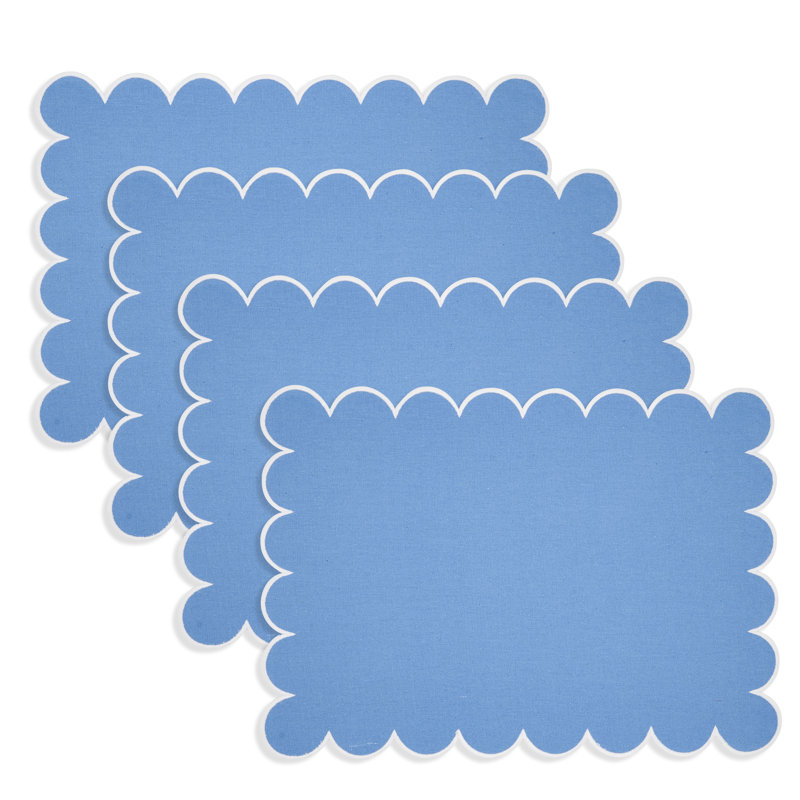 Napperons rectangulaires 100% coton Paddock, Bleu