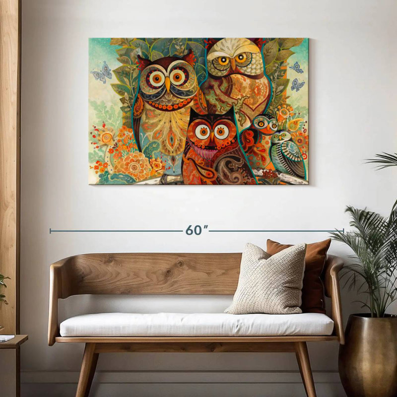 Brampt Forest Owls, 30" H x 45" W