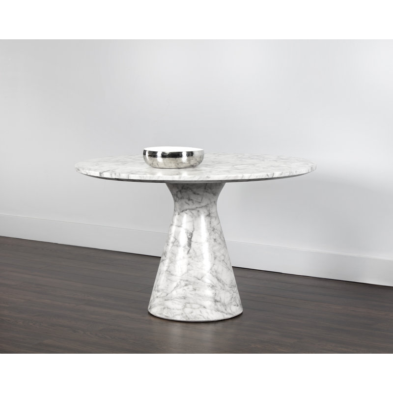 Anshum Round Dining Table - White