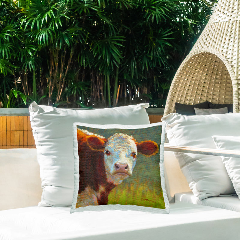 Coussin d'extérieur imprimé «Cétal» par Rita Kirkman